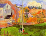 Поль Гоген Бретонский пейзаж. Мельница Давида-1894